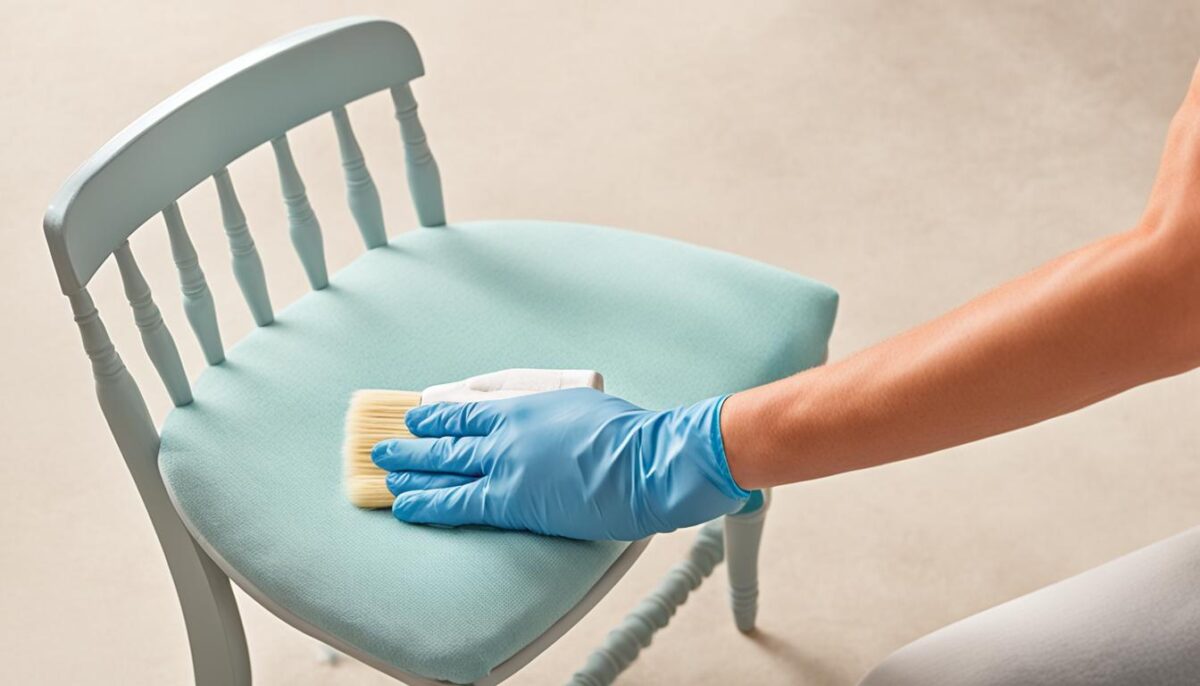 maintaining painted fabric chair